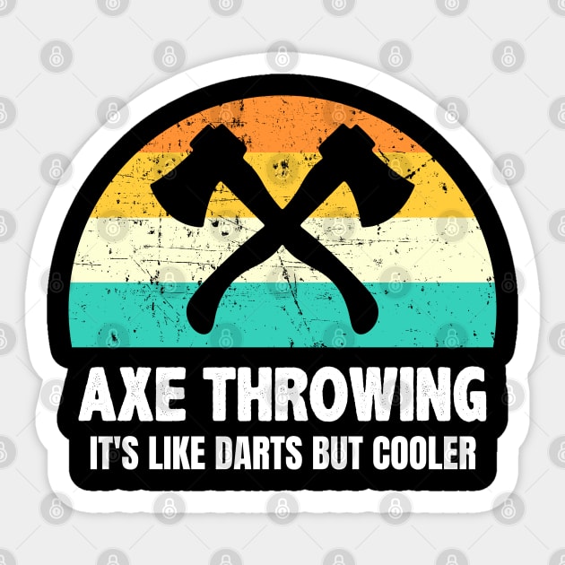 Retro Vintage Axe Throwing Sticker by monkeyflip